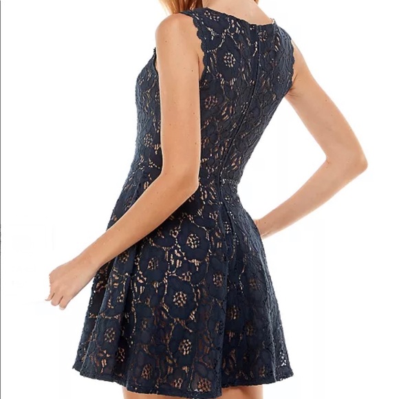 Blue Lace Womens Dress Foral Dress - Picture 3 of 10